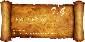 Tangl György névjegykártya